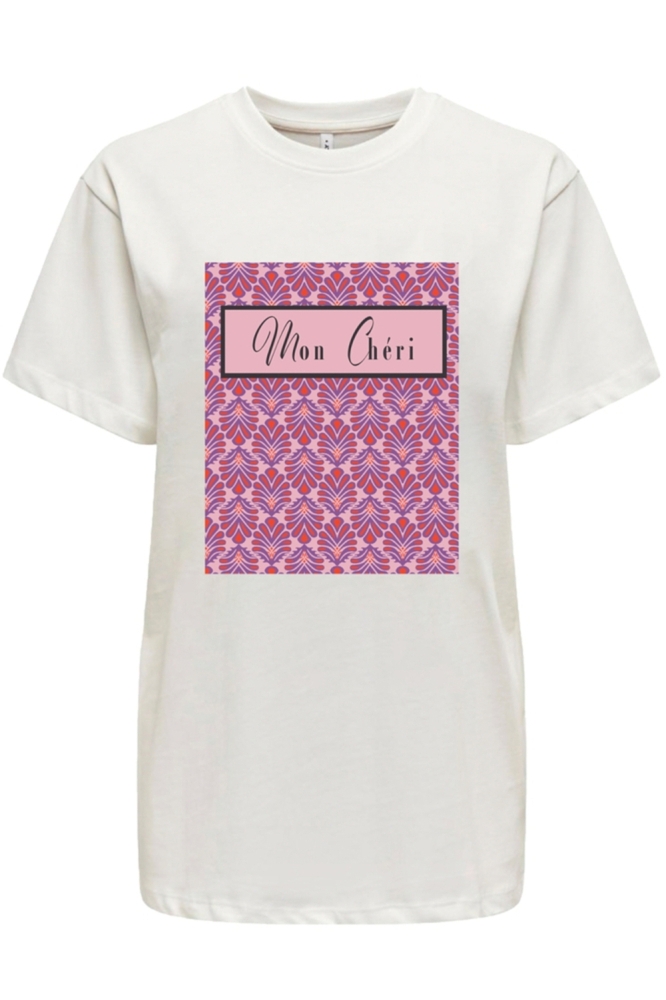 ONLFLEUR LIFE S/S TEE CS JRS 15346852 Cloud Dancer/Mon cheri